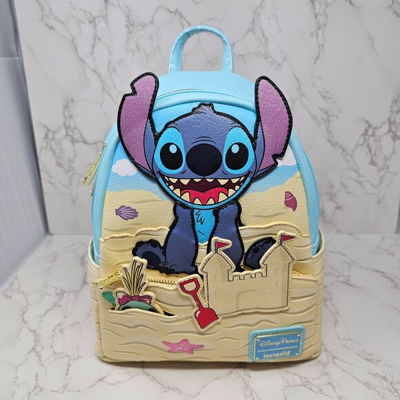NWT Disney Loungefly LILO STITCH SCRUMP Beach Sand Castle Backpack - Picture 1 of 8